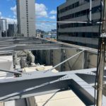 屋上　鉄部塗装工事　施工完了