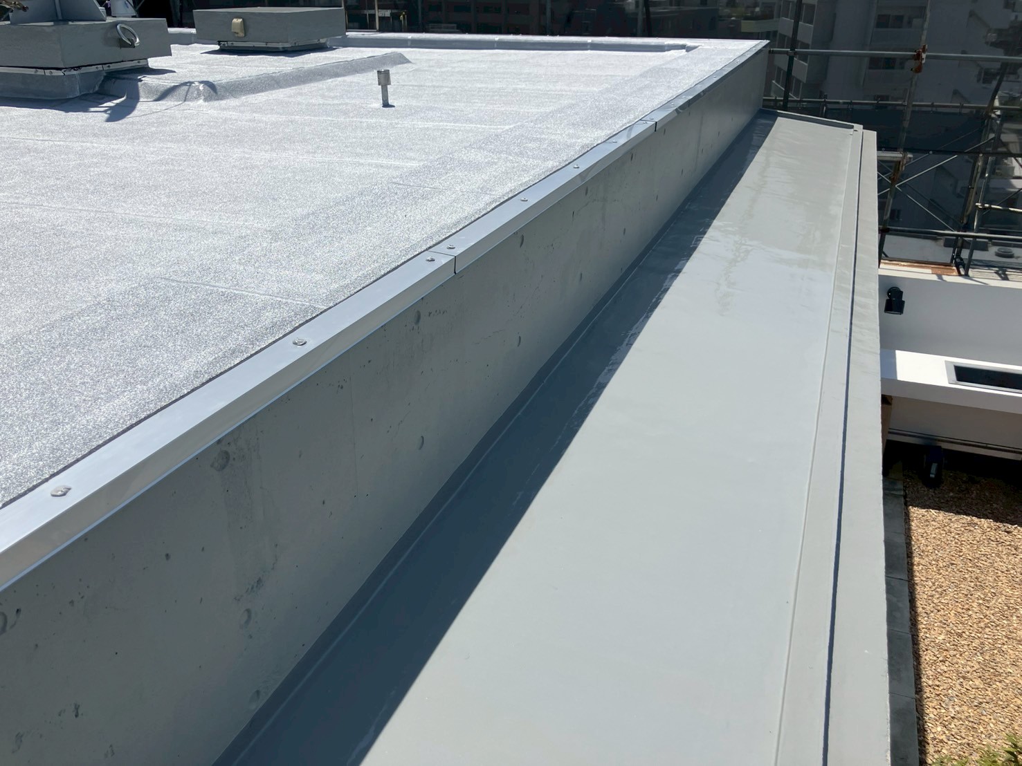 屋上　ウレタン防水工事　施工完了