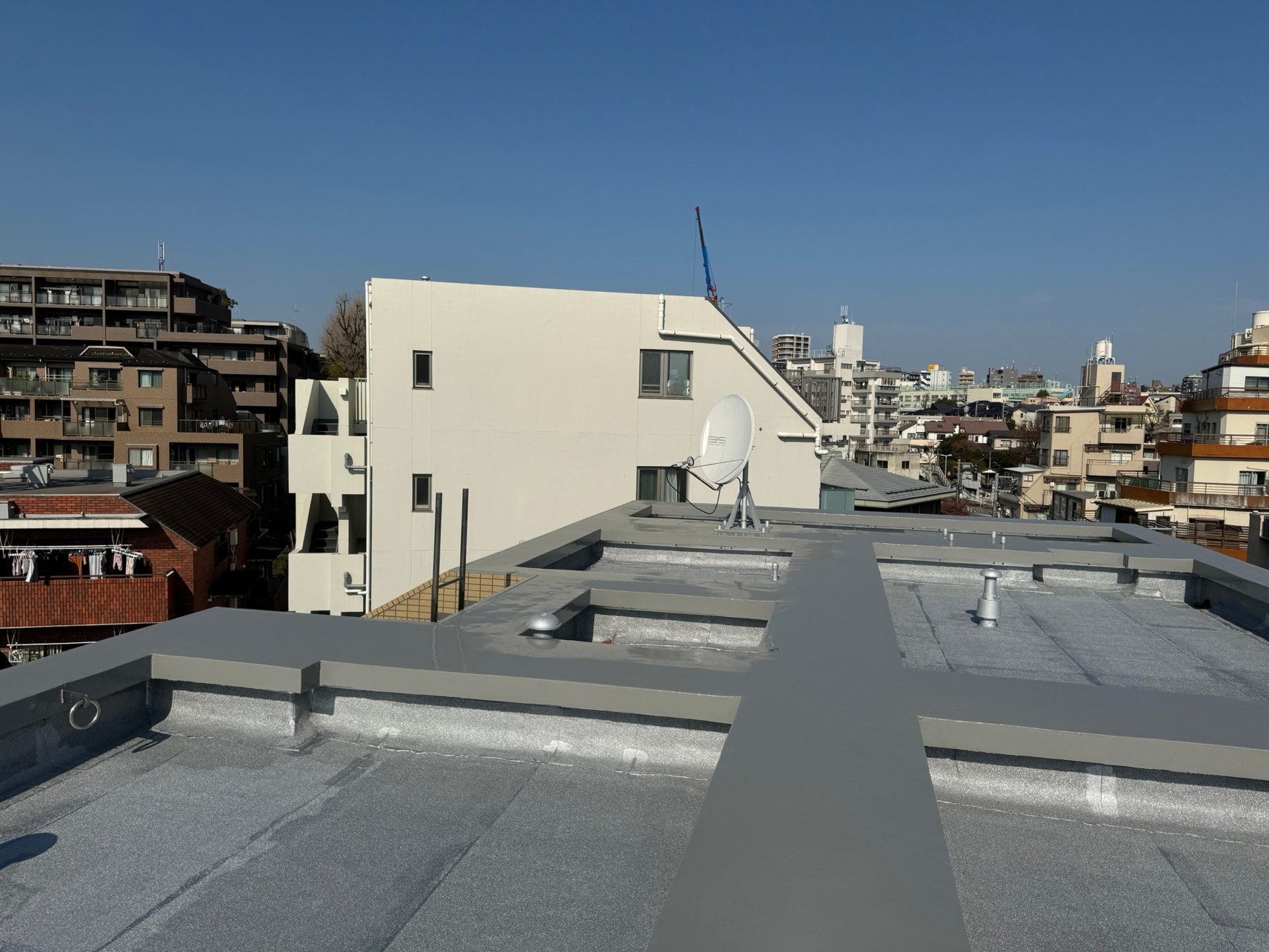 屋上防水工事　施工完了