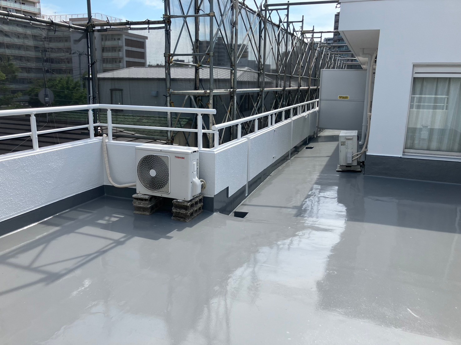 ルーフバルコニー　防水工事　施工完了