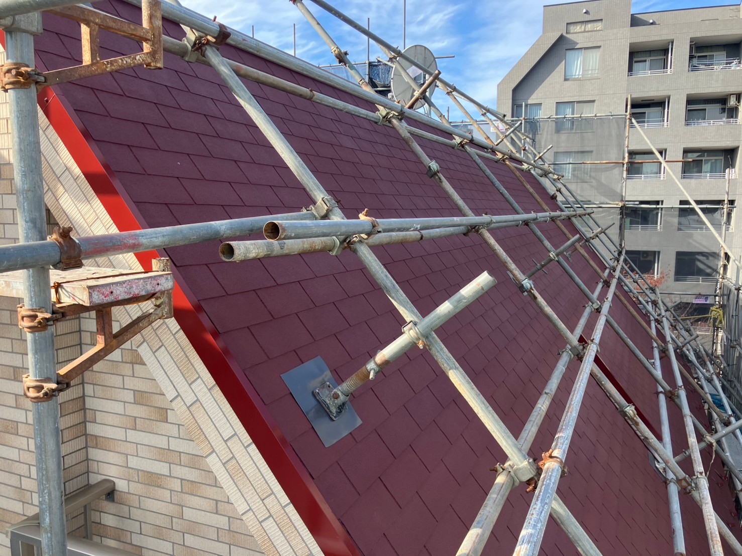 斜屋根工事　施工完了