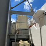 屋上　鉄部塗装工事　施工完了