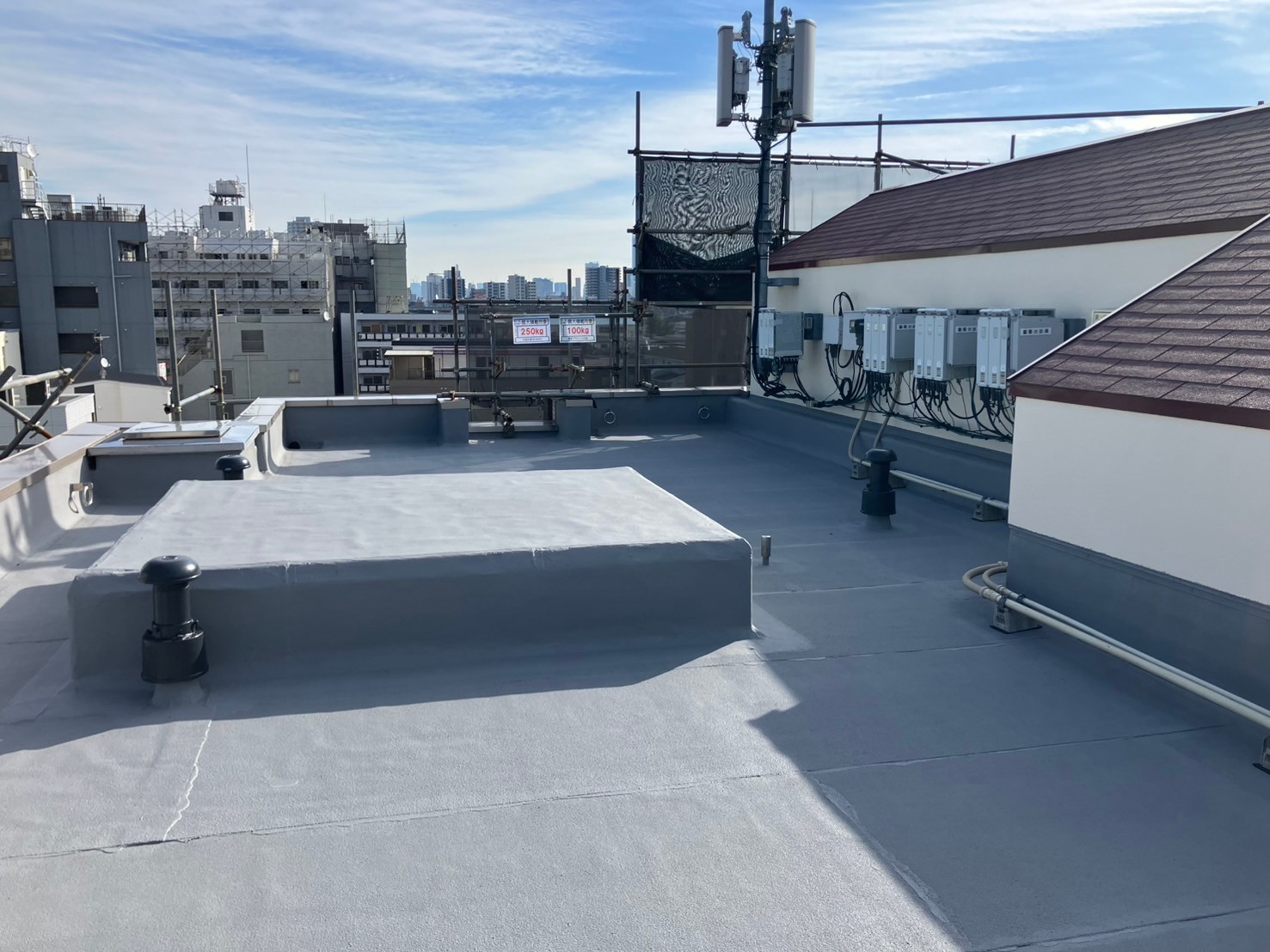 屋上防水工事　施工完了