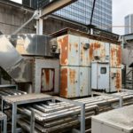 屋上　鉄部塗装工事　施工前