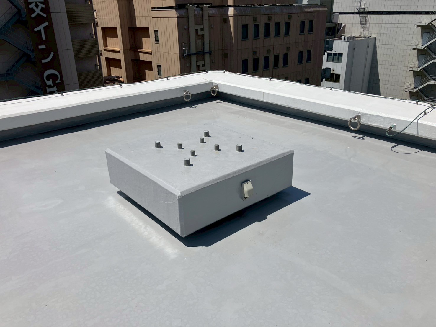 屋上　ウレタン防水工事　施工完了