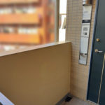 共用廊下腰壁　塗装工事　施工完了