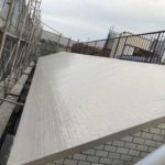 斜壁　ウレタン防水施工完了