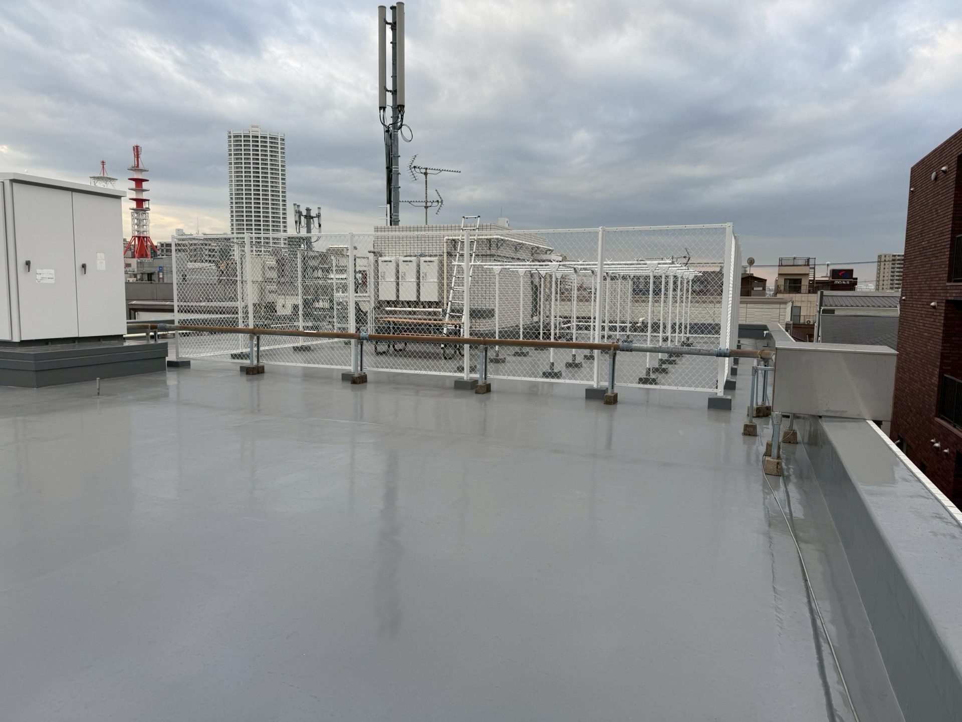 屋上防水工事　ウレタン塗膜防水　施工完了