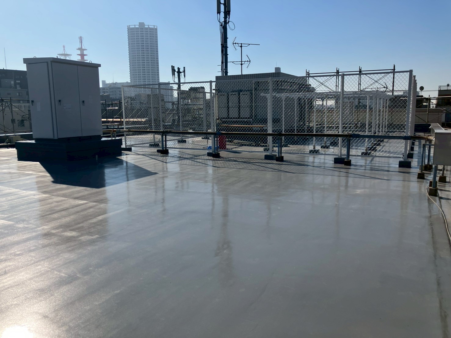 屋上防水工事　ウレタン塗膜防水　施工完了
