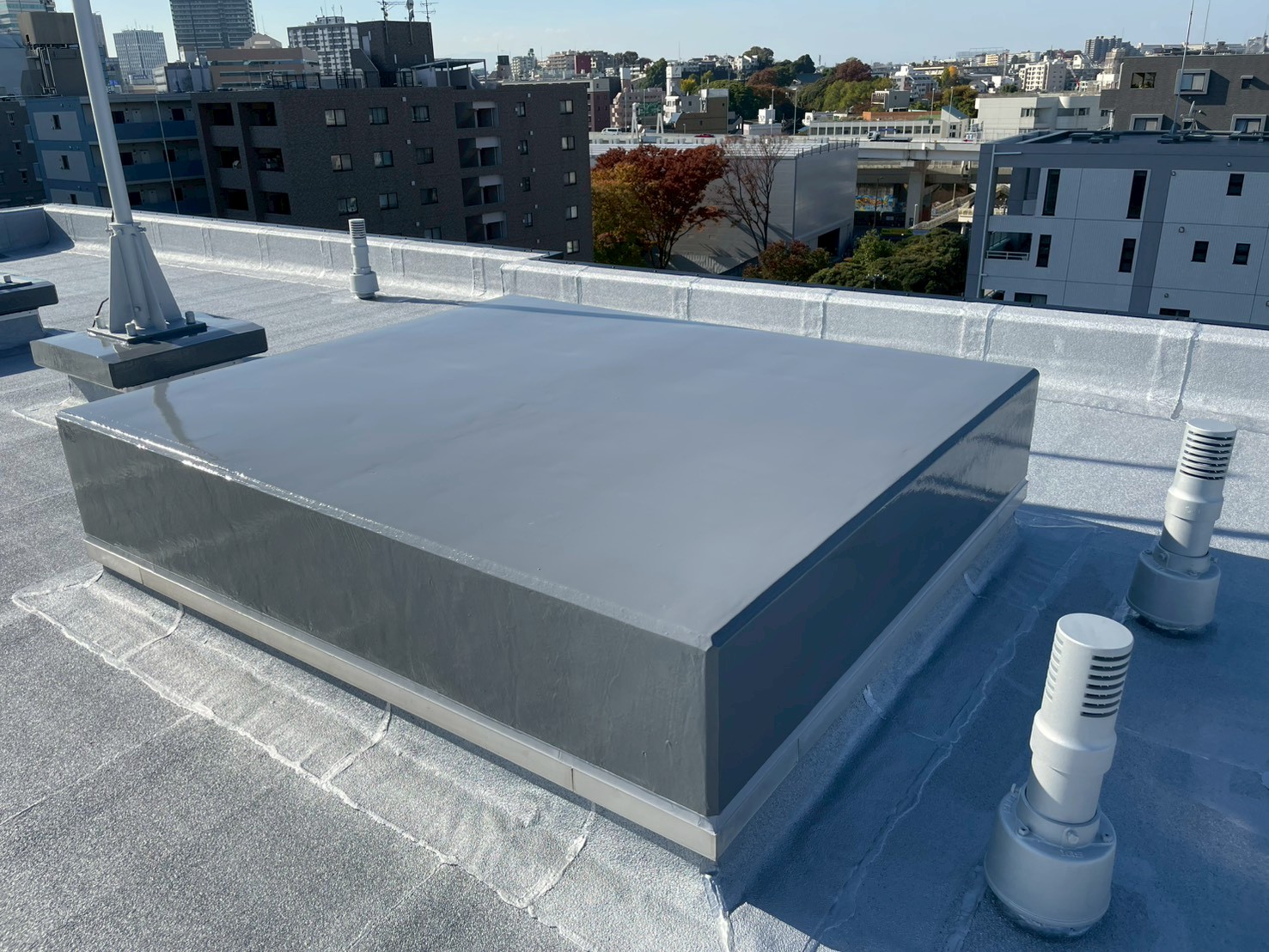 屋上防水　アスファルトシート防水　施工完了