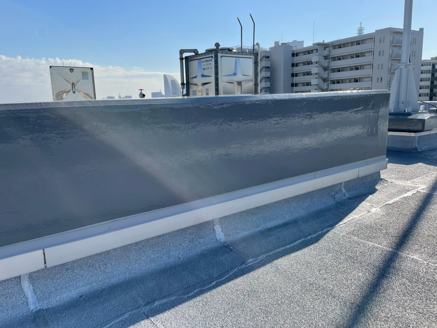 屋上防水　アスファルトシート防水　施工完了