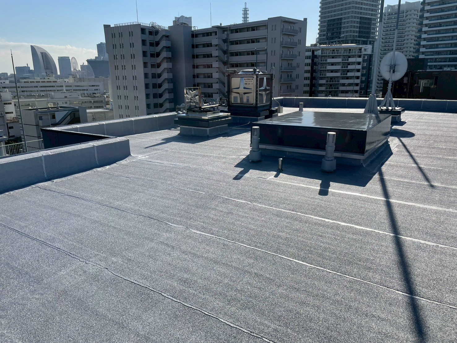 屋上防水　アスファルトシート防水　施工完了