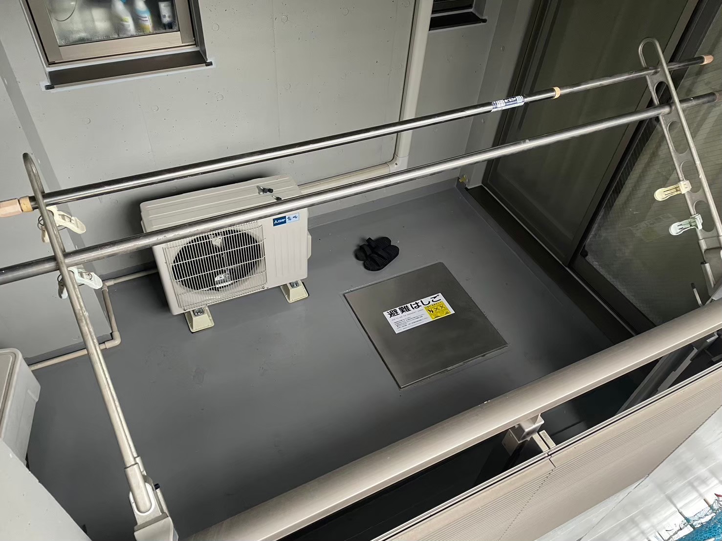 バルコニー　ウレタン防水工事　施工完了