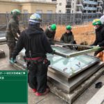 ガラス枠取り外し　施工中