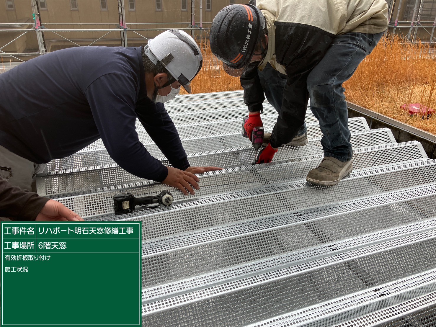 有効折板取り付け