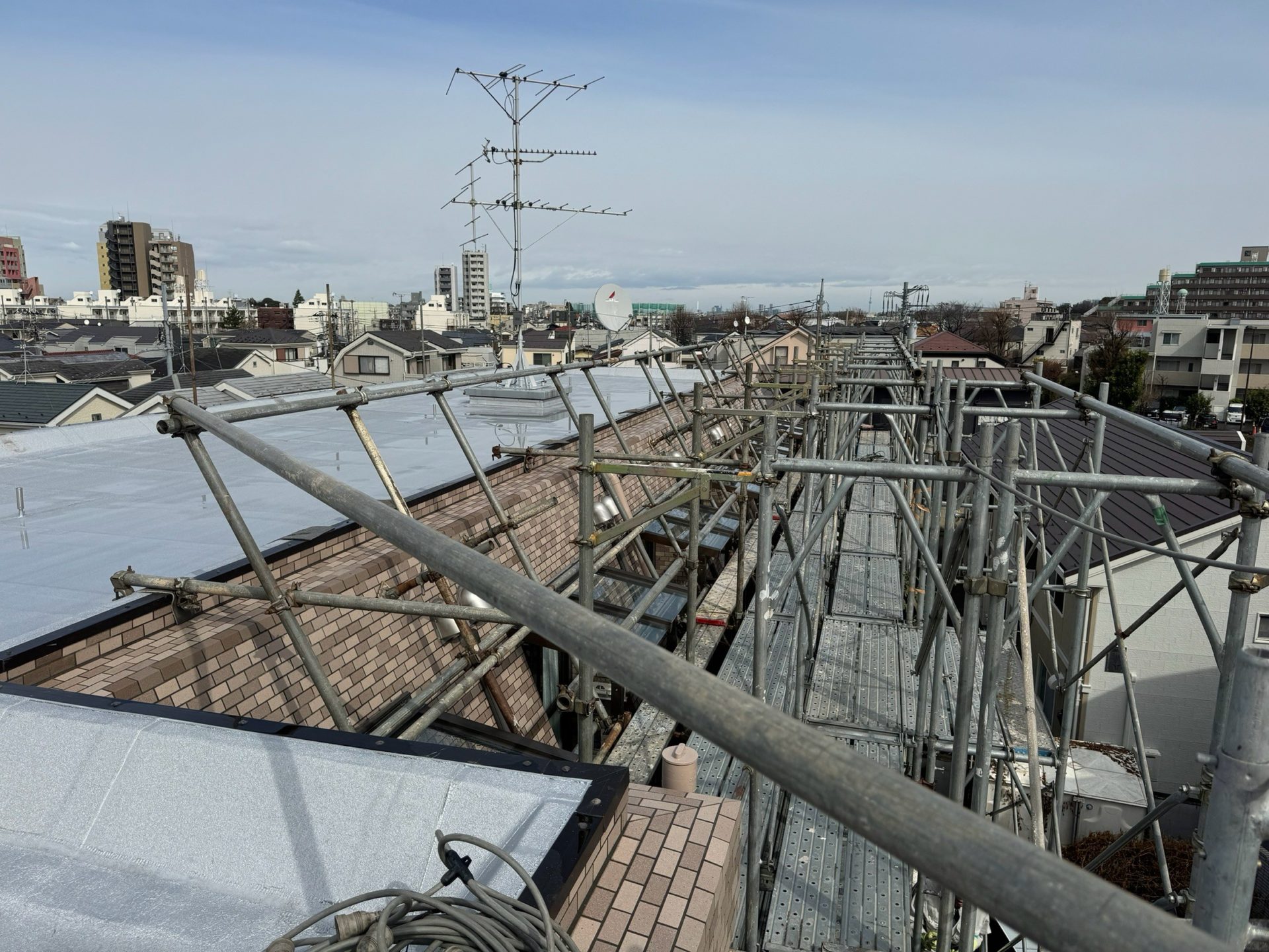 屋上　アスファルトシート防水　施工完了