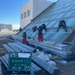 足場仮設中