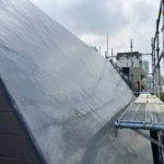 斜壁　防水工事　施工完了
